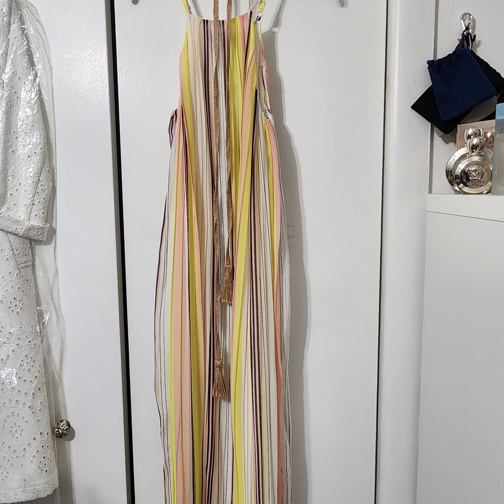 Forever 21 Yellow Striped Maxi Dress